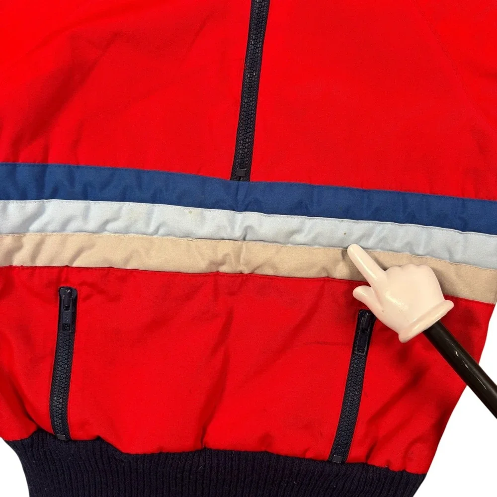VTG kids Ski snow Wear Red 1/4 Zip Pullover Jacket Sz S 7/8‎ 90s 80s Korea Made